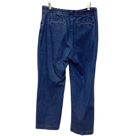 L.L. Bean Classic Fit Blue High Rise Medium Wash Trouser Style Jeans Size 16 - Picture 3 of 13